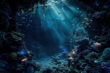 Obraz premium The deepest zone of the ocean underwater outdoors nature.