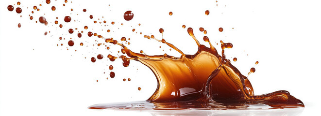 Soy sauce splash, isolated on a white background