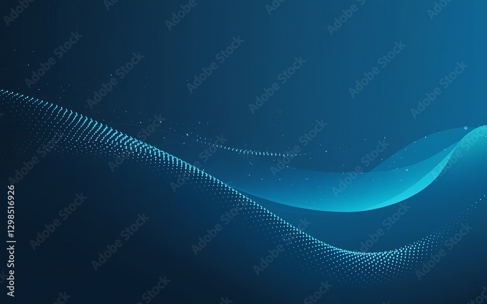 Poster abstract digital waves: a captivating display of abstract digital waves in shades of blue, creating 