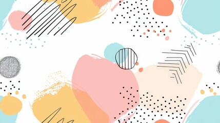 Fototapeta premium Colorful Abstract Doodle Background With Playful Shapes and Textures for Creative Designs