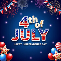 Festive 4th of July Independence Day Graphic