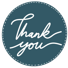 Obraz premium illustration of thank you sticker in hand lettering design