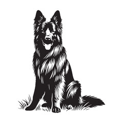 German Shepherd Silhouette - German Shepherd Vector - Minimalist German Shepherd Dog Design.