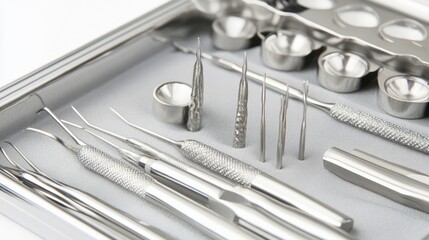 High-Quality Dental Tools and Instruments in Tray