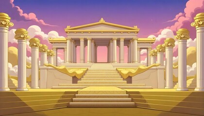 Background for Gates of Olympus palace with beautiful sky