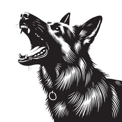 German Shepherd Silhouette - German Shepherd Vector - Minimalist German Shepherd Dog Design.
