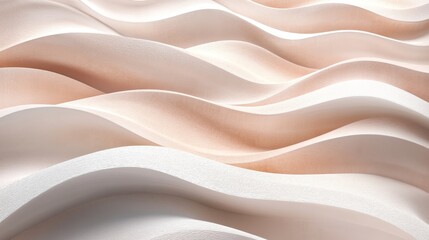 Fototapeta premium Abstract Background,3D Gentle Light Peach Waves, Minimalist Elegant Design, Perfect for Text