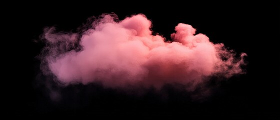 Pink Smoke Cloud Fills the Air Creating a Striking Visual Against a Dark Background During Nighttime