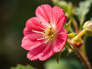 Delicate Wild Strawberry Flower in Springtime Meadow