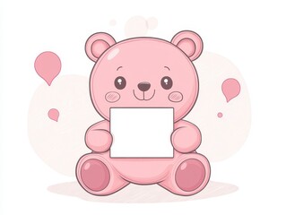 teddy bear with pink balloon