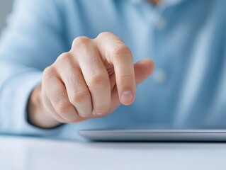 Finger Touching a Tablet Screen