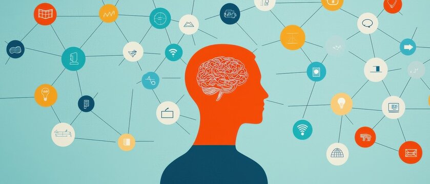 Hard Skills Infographics concept. Mind Map Infographic Connecting Core Skills for Successful Strategies and Insights