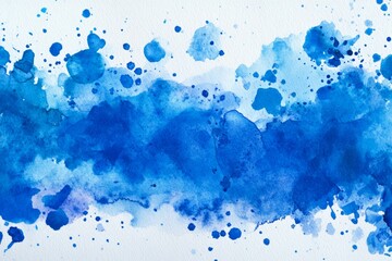 Vivid blue paint splash on white background. AI image
