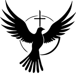 pentecost silhouette on a white background