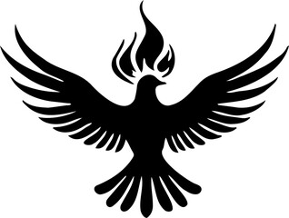 pentecost silhouette on a white background