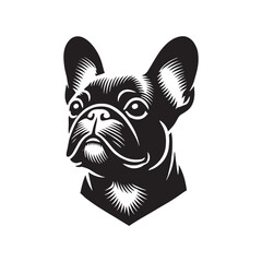 Minimalist French Bulldog Silhouette - French Bulldog Vector - French Bulldog Illustration.