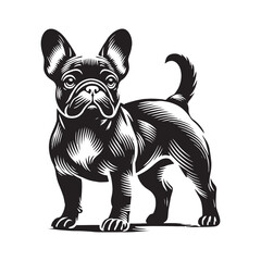 Minimalist French Bulldog Silhouette - French Bulldog Vector - French Bulldog Illustration.