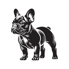 Minimalist French Bulldog Silhouette - French Bulldog Vector - French Bulldog Illustration.