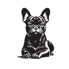 Minimalist French Bulldog Silhouette - French Bulldog Vector - French Bulldog Illustration.