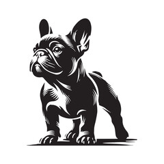 Minimalist French Bulldog Silhouette - French Bulldog Vector - French Bulldog Illustration.