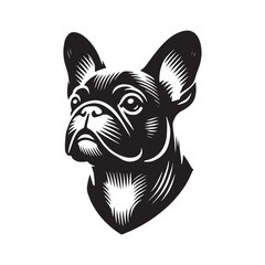 Minimalist French Bulldog Silhouette - French Bulldog Vector - French Bulldog Illustration.