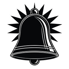 vector bell icon  silhouette on white background.