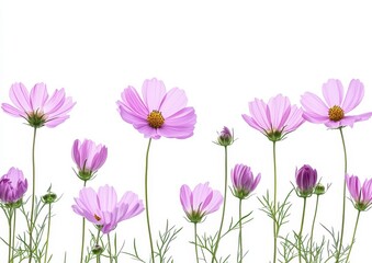 Obraz premium pink cosmos flowers isolated