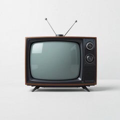 Vintage television with rabbit ears antenna