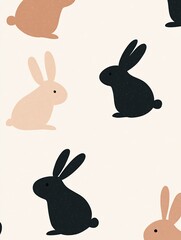 Easter geometric bunny abstract design --ar 3:4