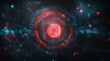 Obraz premium futuristic holographic interface AI data patterns --ar 16:9