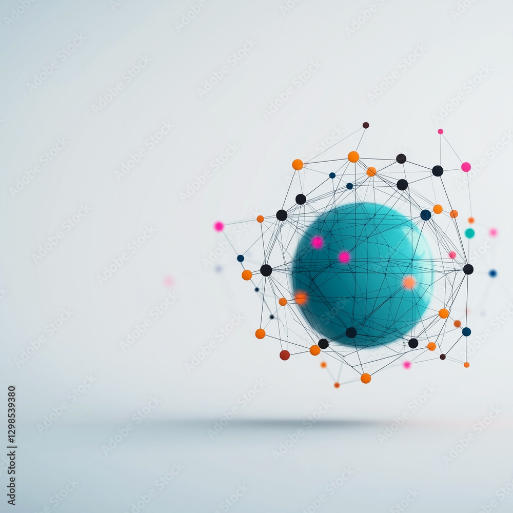 Poster networked sphere: a vibrant digital sphere encapsulated within a complex network of interconnected n