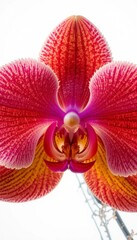 Striped Orchid Blossom Close-Up