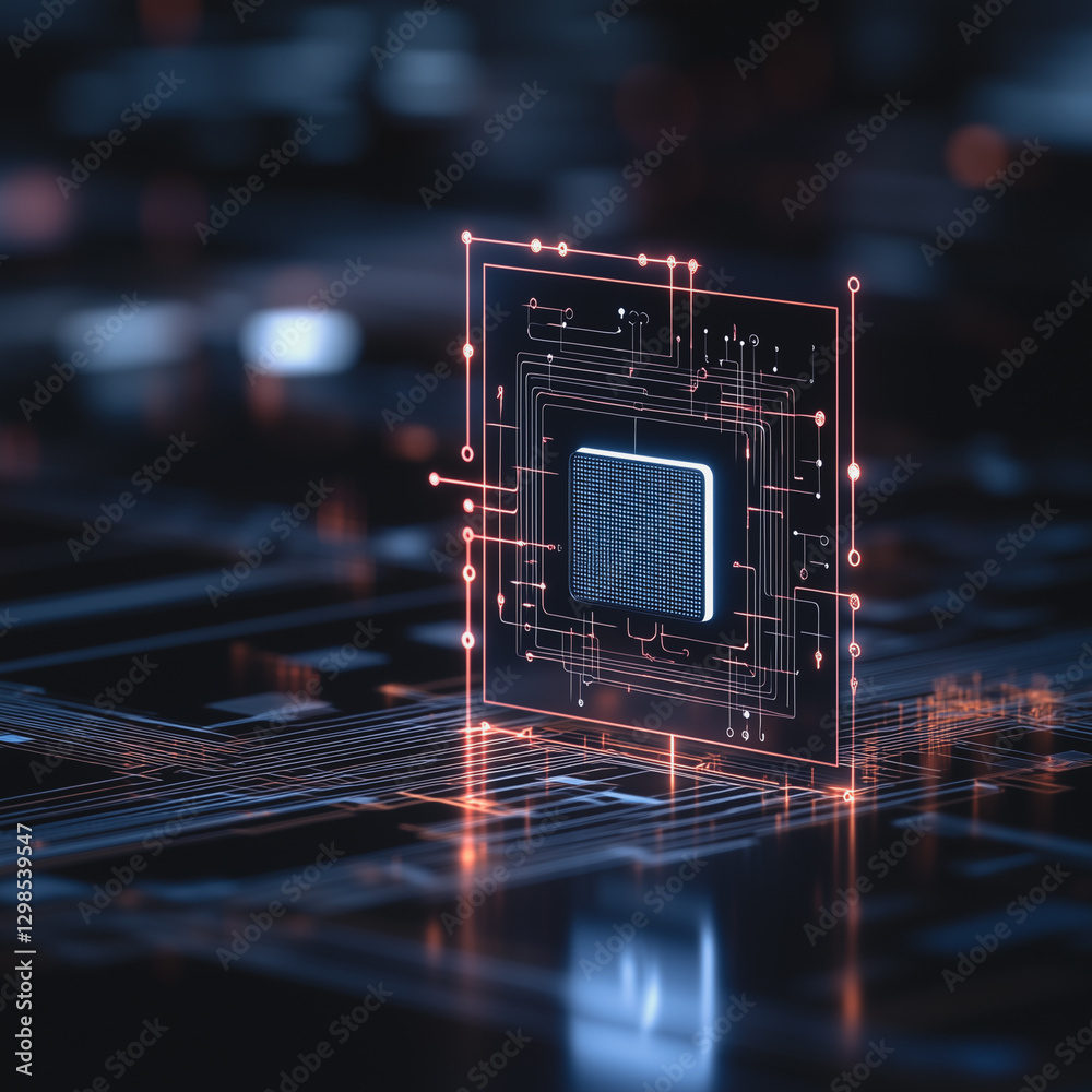 Poster futuristic processor: a mesmerizing digital depiction showcases the central processing unit (cpu), i