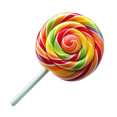 Rainbow Swirl Lollipop isolated on transparent background