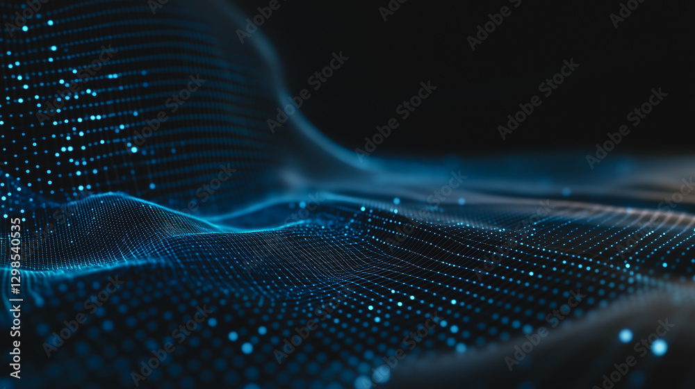 Poster digital horizon: abstract representation of interconnected data and technology, symbolizing the digi