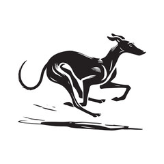 Spanish Greyhound Silhouette - Spanish Greyhound Vector - Minimalist Spanish Greyhound Dog Design.