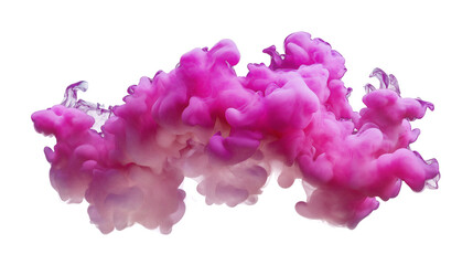 Fototapeta premium neon pink smoke cloud isolated on transparent white background