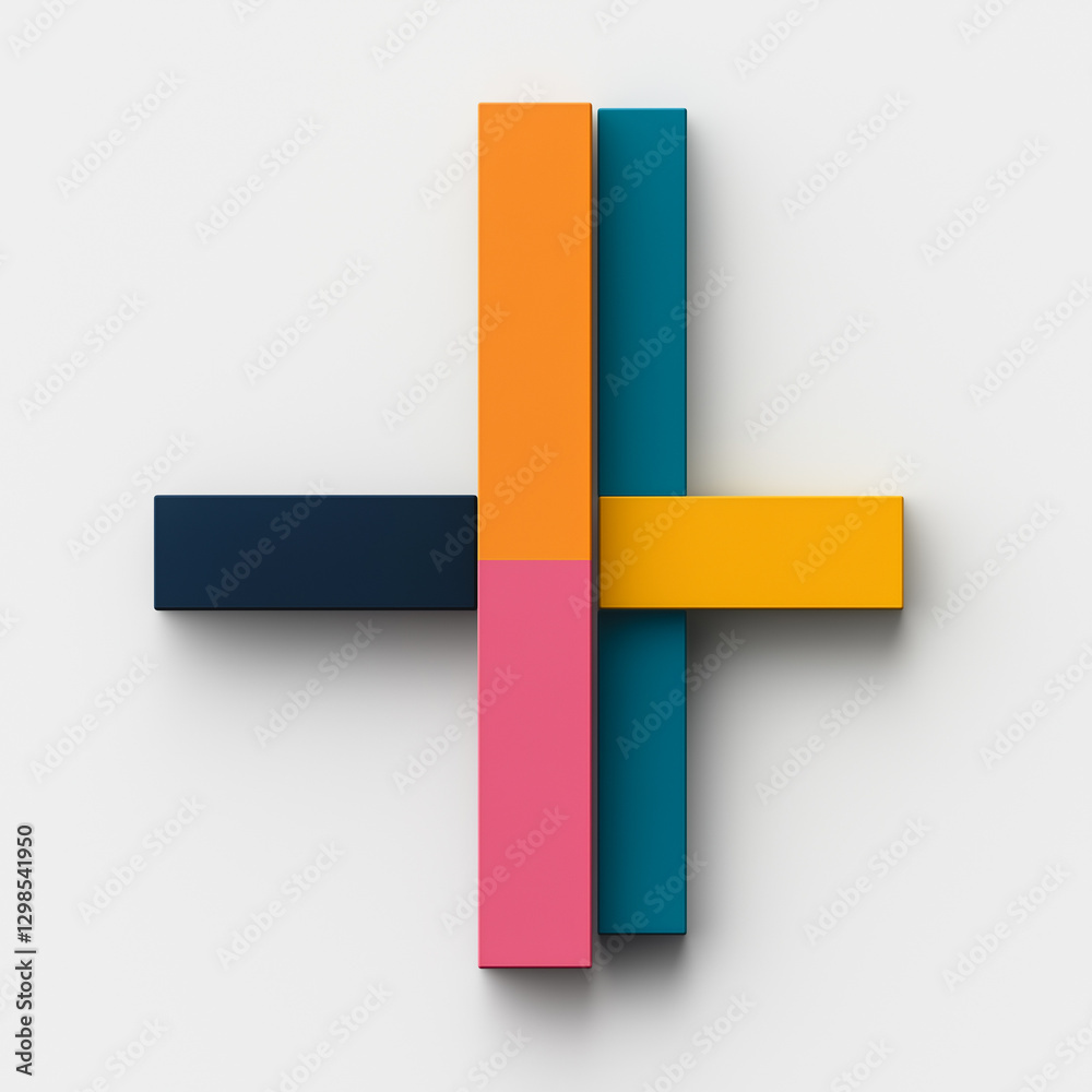 Poster abstract graphic design: an eye-level view of an abstract, minimalist design with overlapping rectan