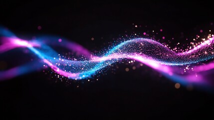 Obraz premium futuristic holographic mesh waves AI energy field --ar 16:9