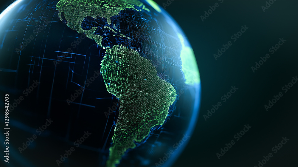 Poster global data network: a stunning image showcasing the earth, enveloped in a dynamic network of interc