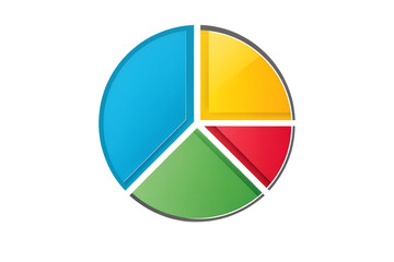 Minimalist Pie Chart Icon with four Segments