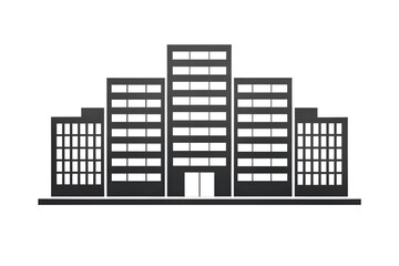 Minimalist Office Building Icon in Flat Design