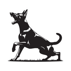 Minimalist German Pinscher Vector - German Pinscher Silhouette - Illustration of German Pinscher.