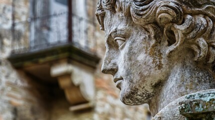 Obraz premium Cortona Mediaeval Square: Iconic Italian Meeting Place with Statue Memorial