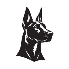 Minimalist German Pinscher Vector - German Pinscher Silhouette - Illustration of German Pinscher.