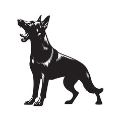 Minimalist German Pinscher Vector - German Pinscher Silhouette - Illustration of German Pinscher.