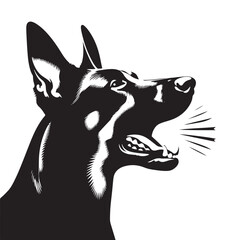 Minimalist German Pinscher Vector - German Pinscher Silhouette - Illustration of German Pinscher.