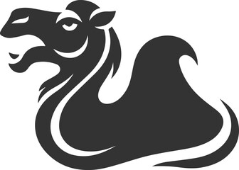 Camel with mouth open, as if braying animal silhouette