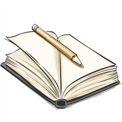 Naklejka premium notebook and pen