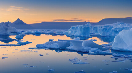 Iceberg Lagoon at Sunrise – Stunning Arctic Landscape in 4K
